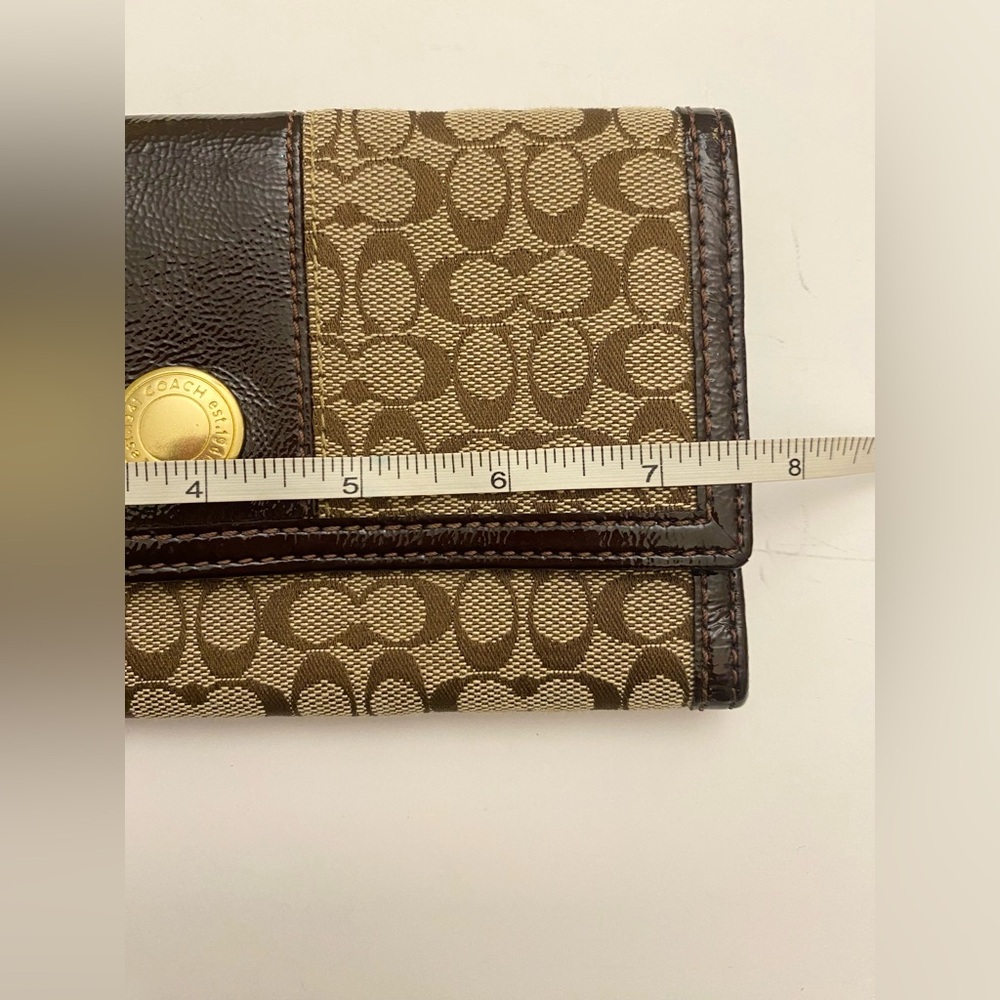 COACH Signature Patent Trim Trifold  Wallet & Coach Penelope Crossbody Bag - Picture 9 of 17